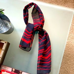 🌟Chevron Print Chiffon Scarf Red and Blue
